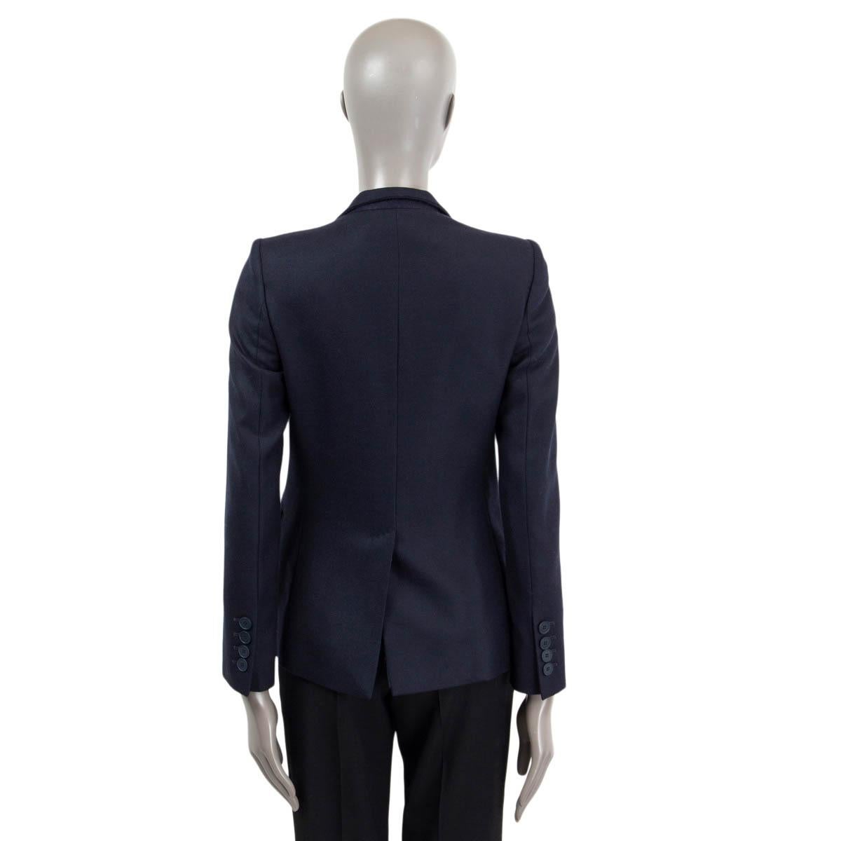 Women's STELLA MCCARTNEY navy blue wool PEAK COLLAR Blazer Jacket 38 XS For Sale