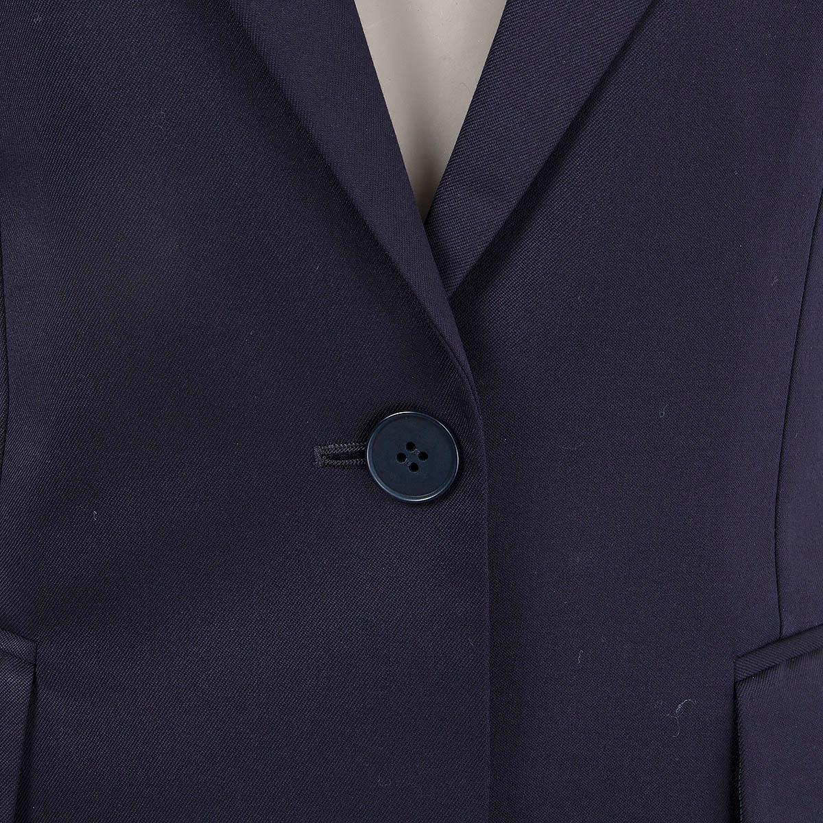 Veste blazer STELLA MCCARTNEY en laine bleu marine à col bénitier 38 XS en vente 1