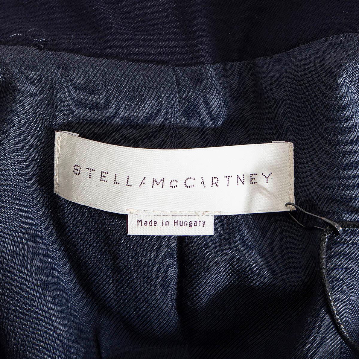 Veste blazer STELLA MCCARTNEY en laine bleu marine à col bénitier 38 XS en vente 2