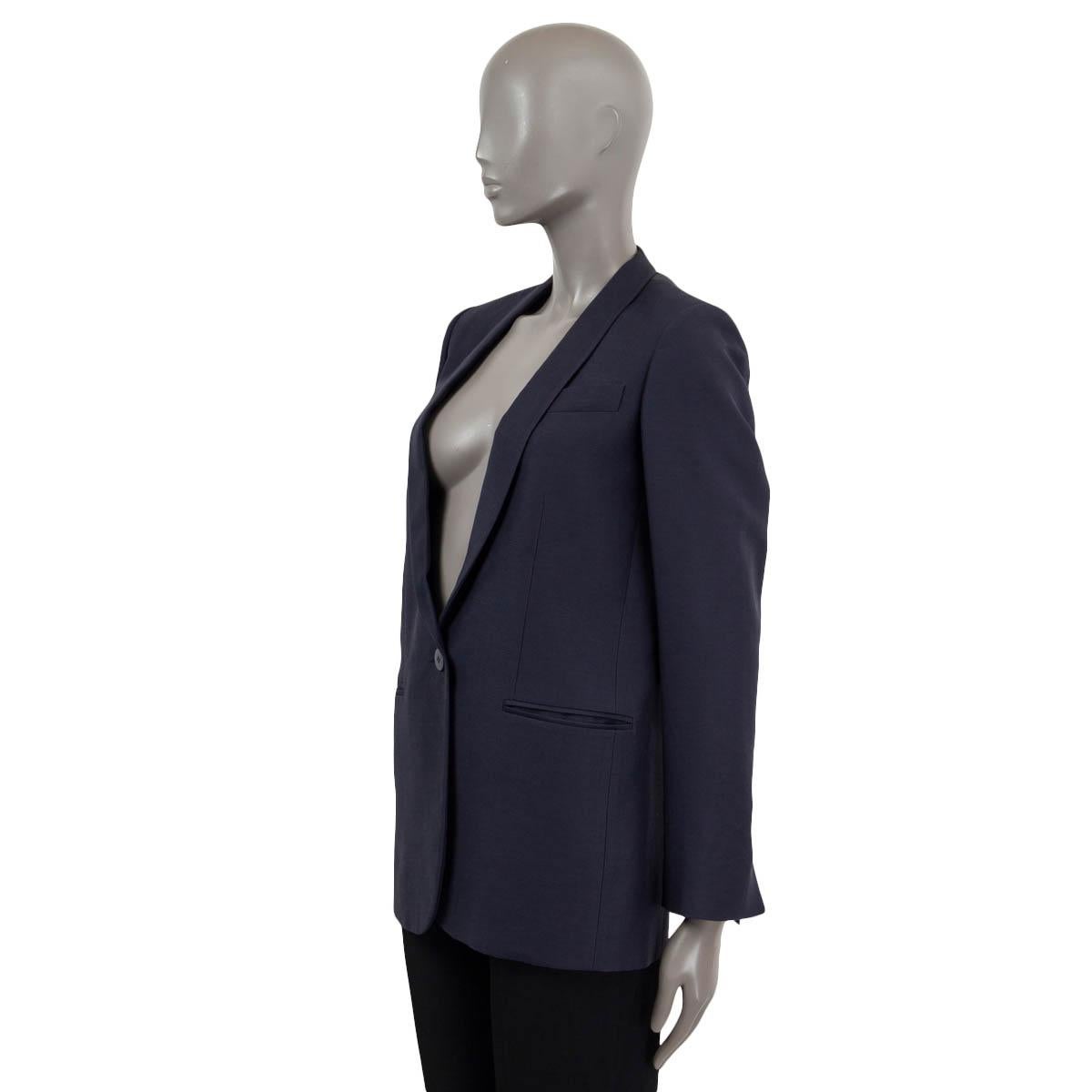Black STELLA MCCARTNEY navy blue wool SHAWL COLLAR Blazer Jacket 38 XS For Sale