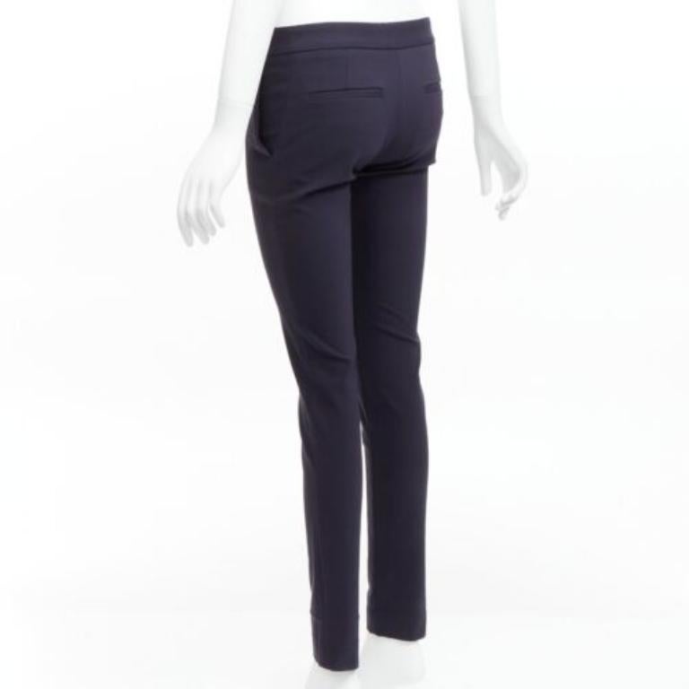 STELLA MCCARTNEY navy cotton blend high waist cropped skinny pants IT36 XXS For Sale 1