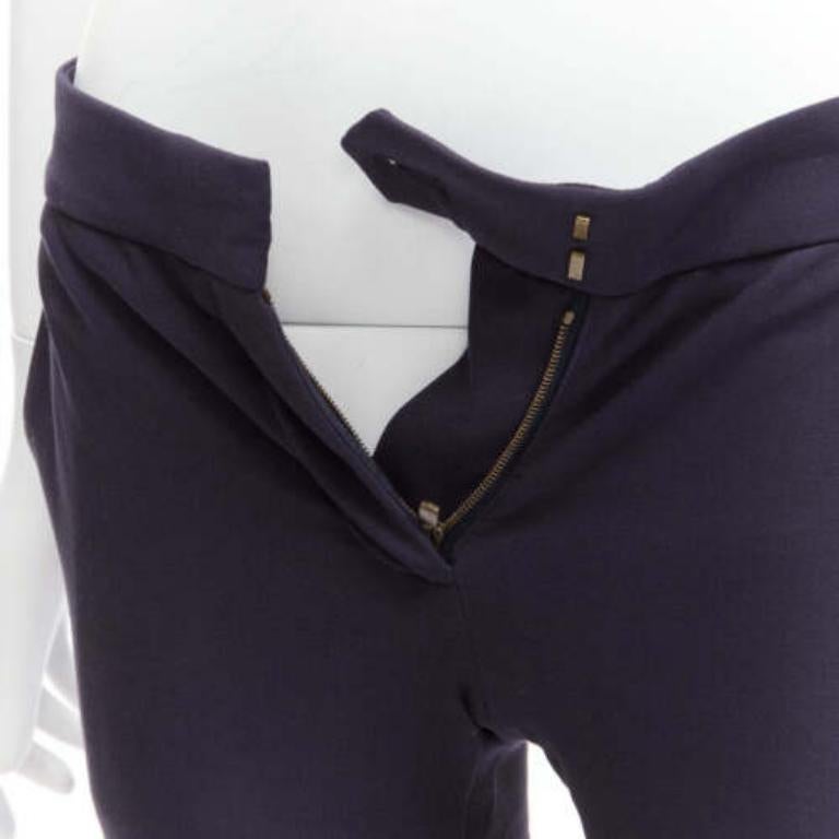STELLA MCCARTNEY navy cotton blend high waist cropped skinny pants IT36 XXS For Sale 2