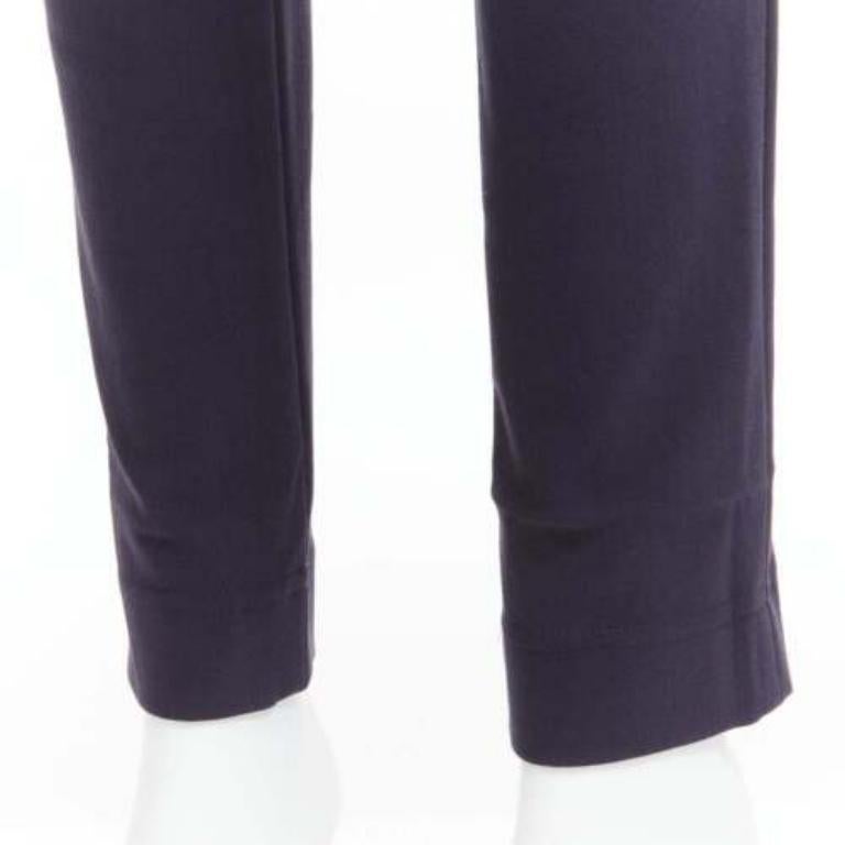 STELLA MCCARTNEY navy cotton blend high waist cropped skinny pants IT36 XXS For Sale 3