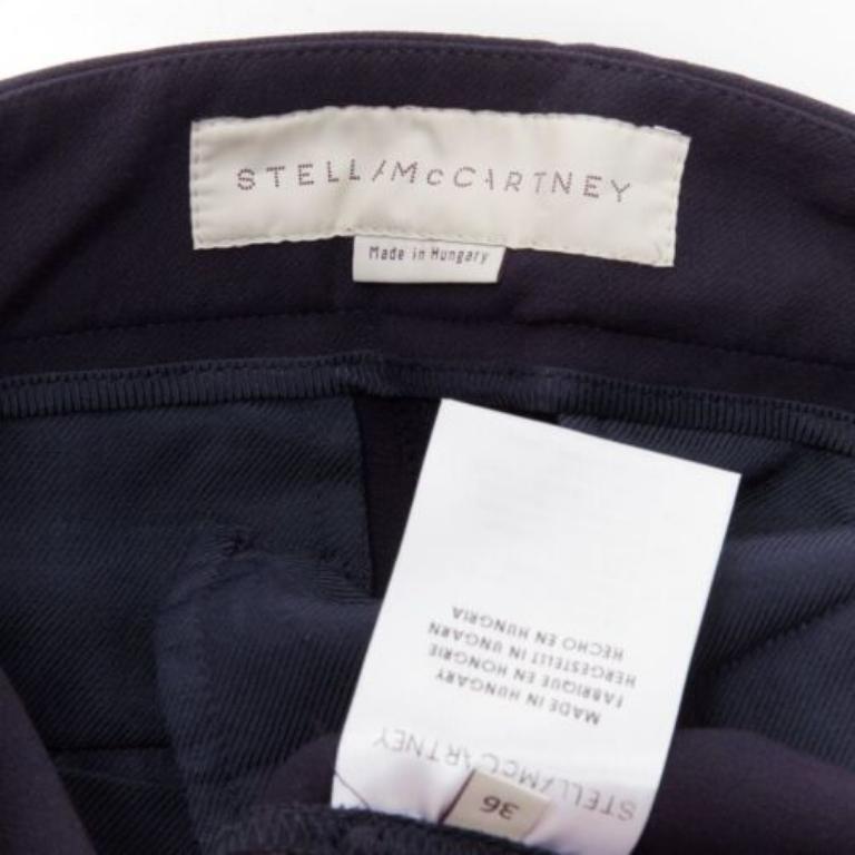 STELLA MCCARTNEY navy cotton blend high waist cropped skinny pants IT36 XXS For Sale 4