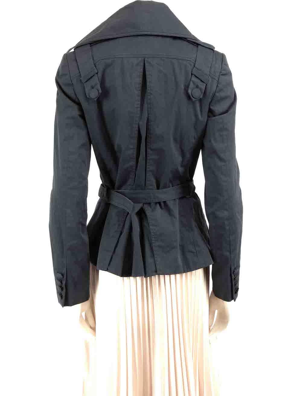 Stella McCartney Navy Double Breasted Trench Coat Size M In Good Condition For Sale In London, GB