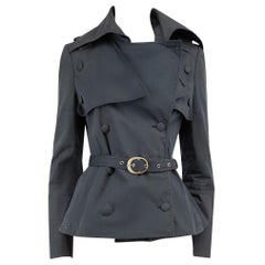 Stella McCartney Navy Cappotto Trench Doppio Petto Taglia M.
