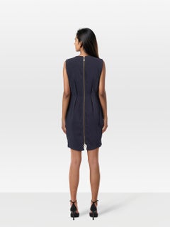 Stella McCartney Navy Draped Fitted Dress Size M