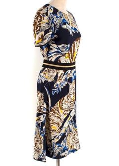 Stella McCartney Navy Floral Cat Print Dress IT 40
