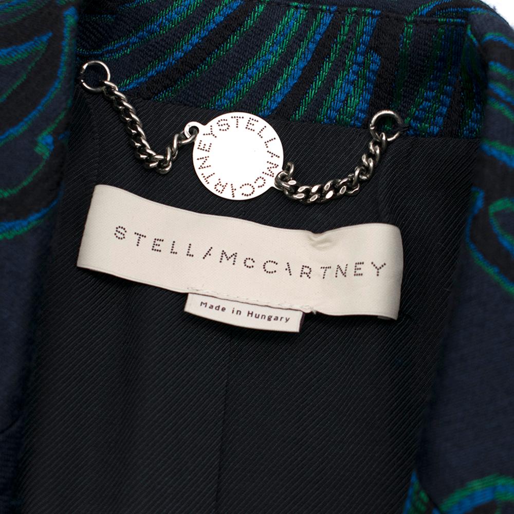Women's Stella McCartney Navy & Green Embroidered Wool Coat 44 IT