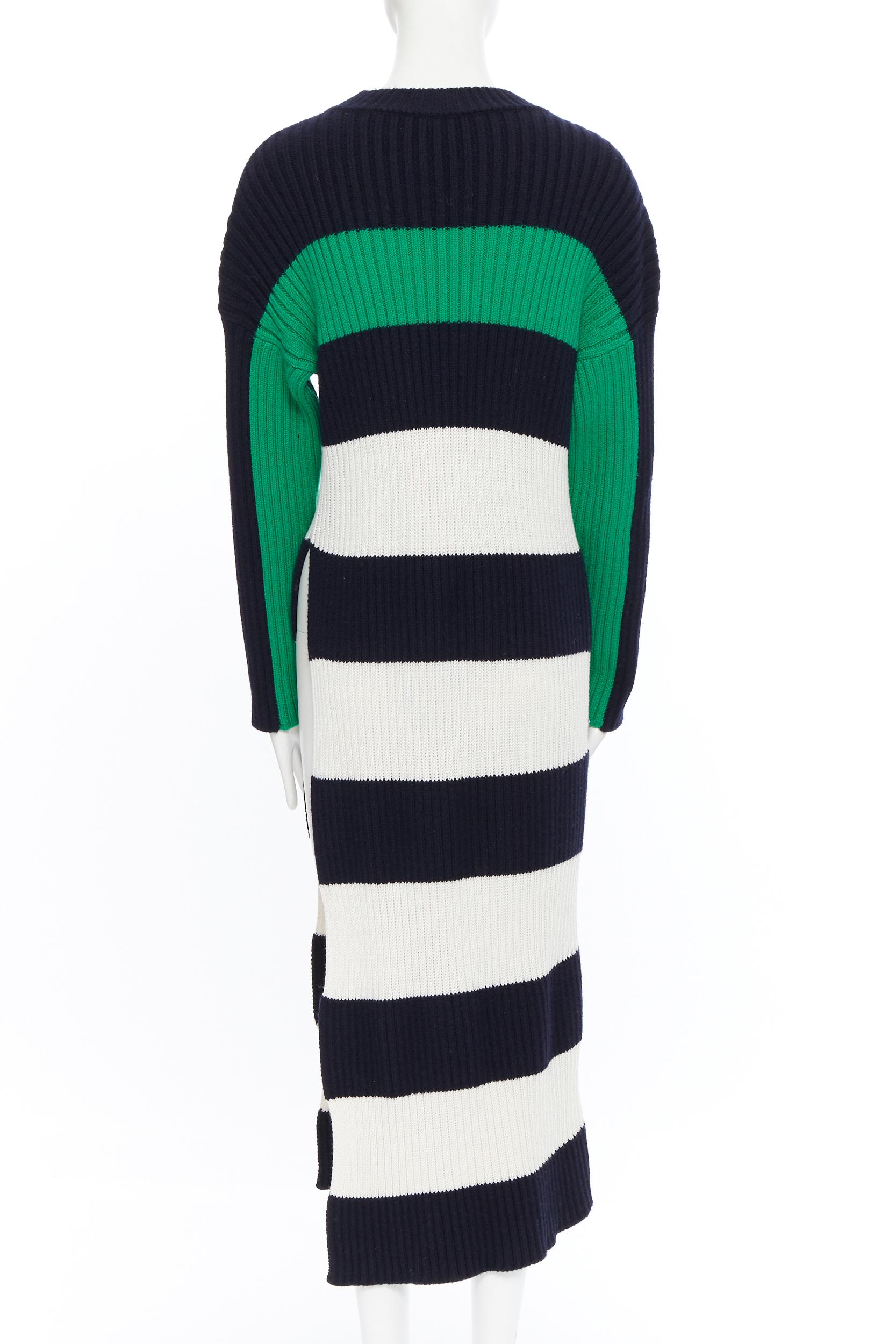 green and white stripe sweater