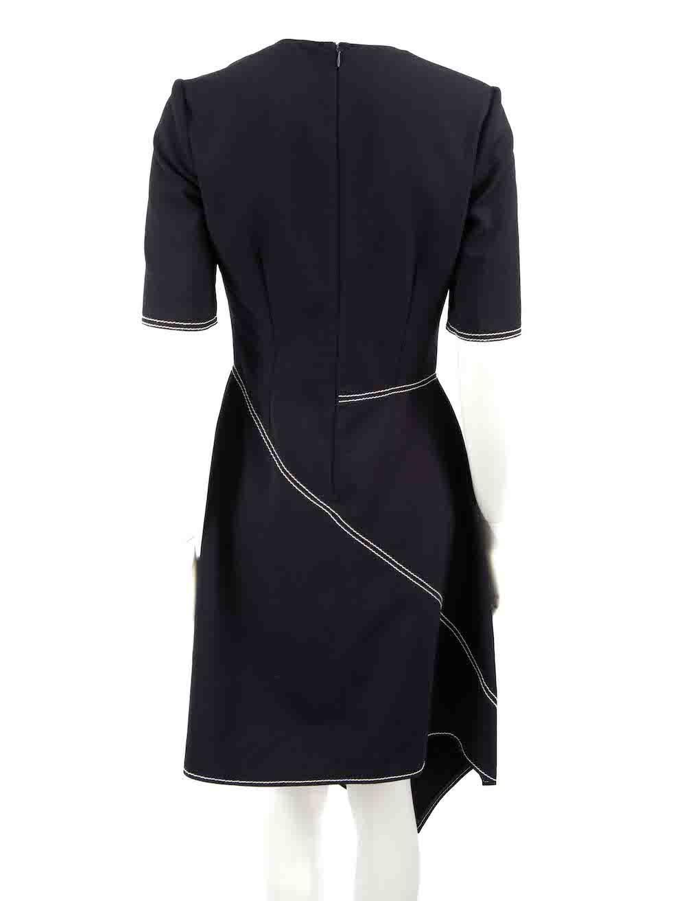 Stella McCartney Navy Wool Asymmetric Hem Dress Size S In Good Condition For Sale In London, GB