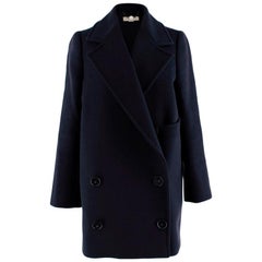 Stella McCartney Navy Wool blend Oversize Double Breasted Coat - Size US8