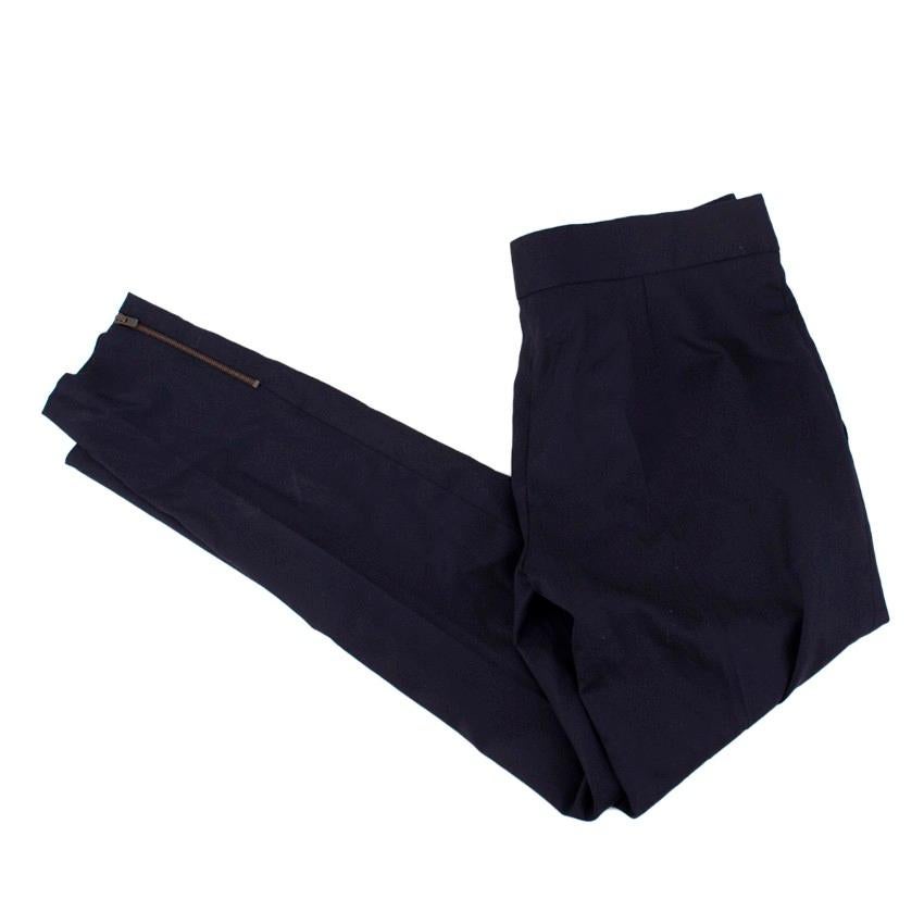 Black Stella McCartney Navy Wool Casual Trousers - Size US 4 For Sale