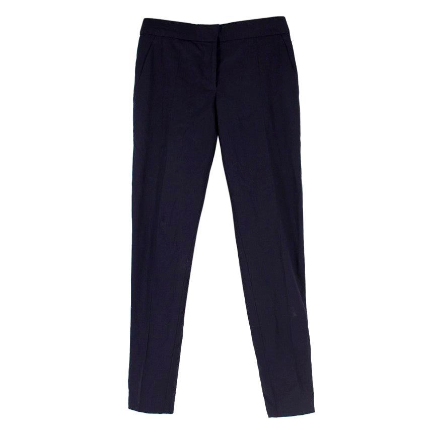 Stella McCartney Navy Wool Casual Trousers - Size US 4 For Sale