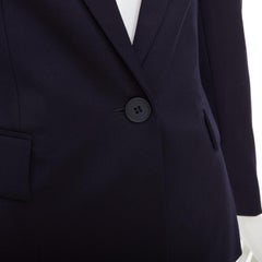 STELLA MCCARTNEY navy wool flap pocket single breasted blazer IT34 XXS