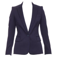 Stella McCartney blazer à poche à rabat en laine marine IT34 XXS