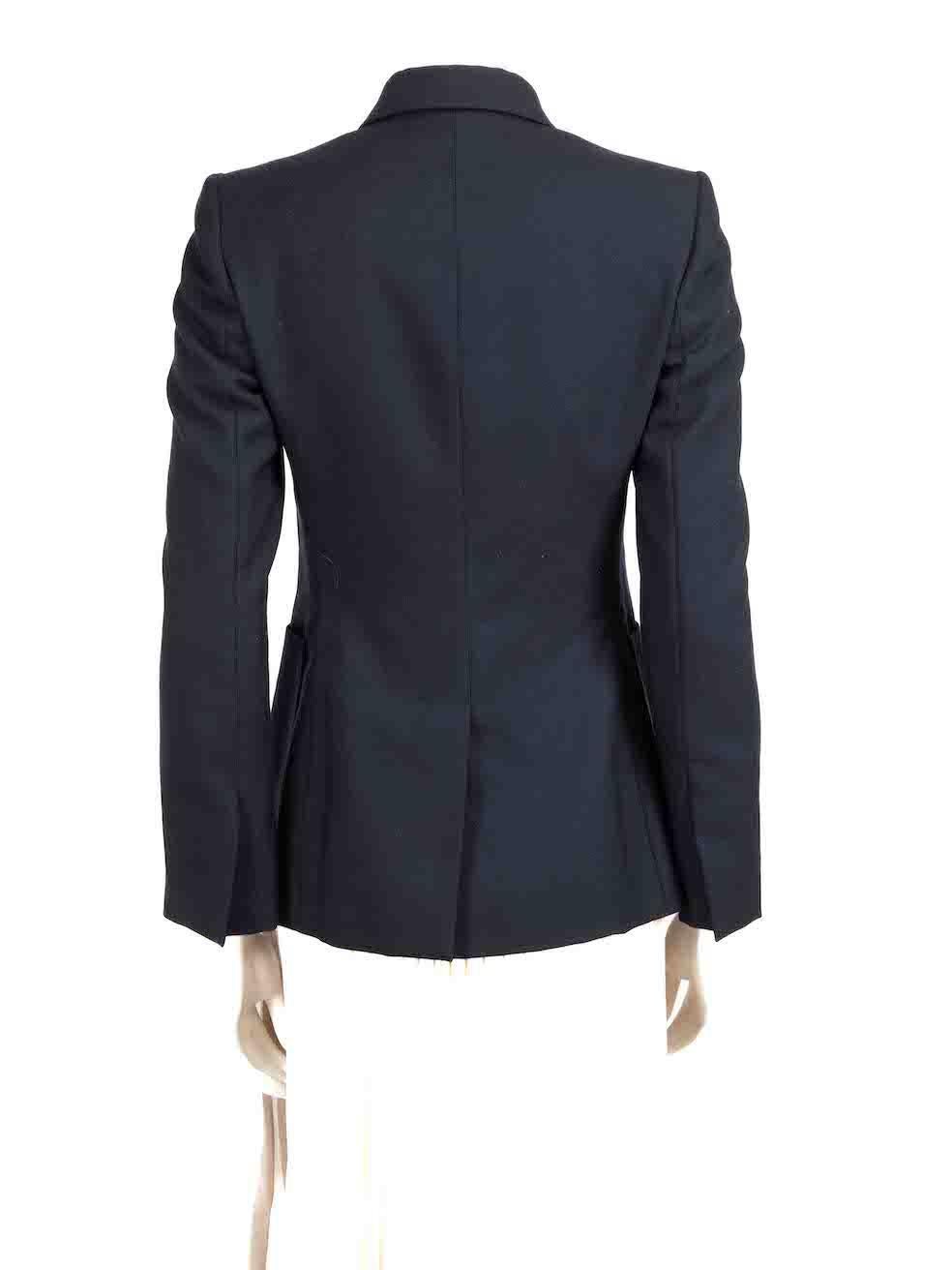 Stella McCartney Navy Wool Single Breast Blazer Size S In Good Condition For Sale In London, GB