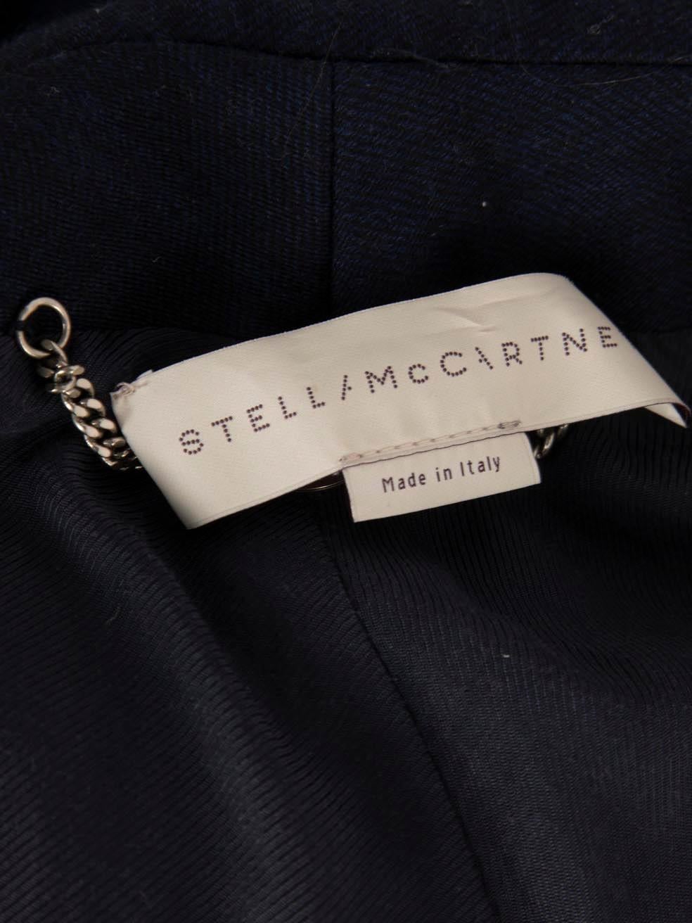 Stella McCartney, cappotto monopetto in lana blu taglia XXS In condizioni buone in vendita a London, GB