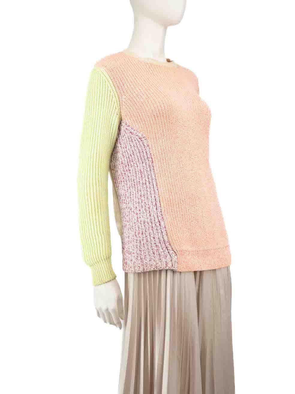 CONDITION is Very good. Minimal wear to knit is evident. Minimal wear to back with a pluck to the weave. Small mark on the left sleeve is seen on this used Stella McCartney designer resale item.
 
 
 
 Details
 
 
 Multicolour -Neon tone
 
 Cotton
