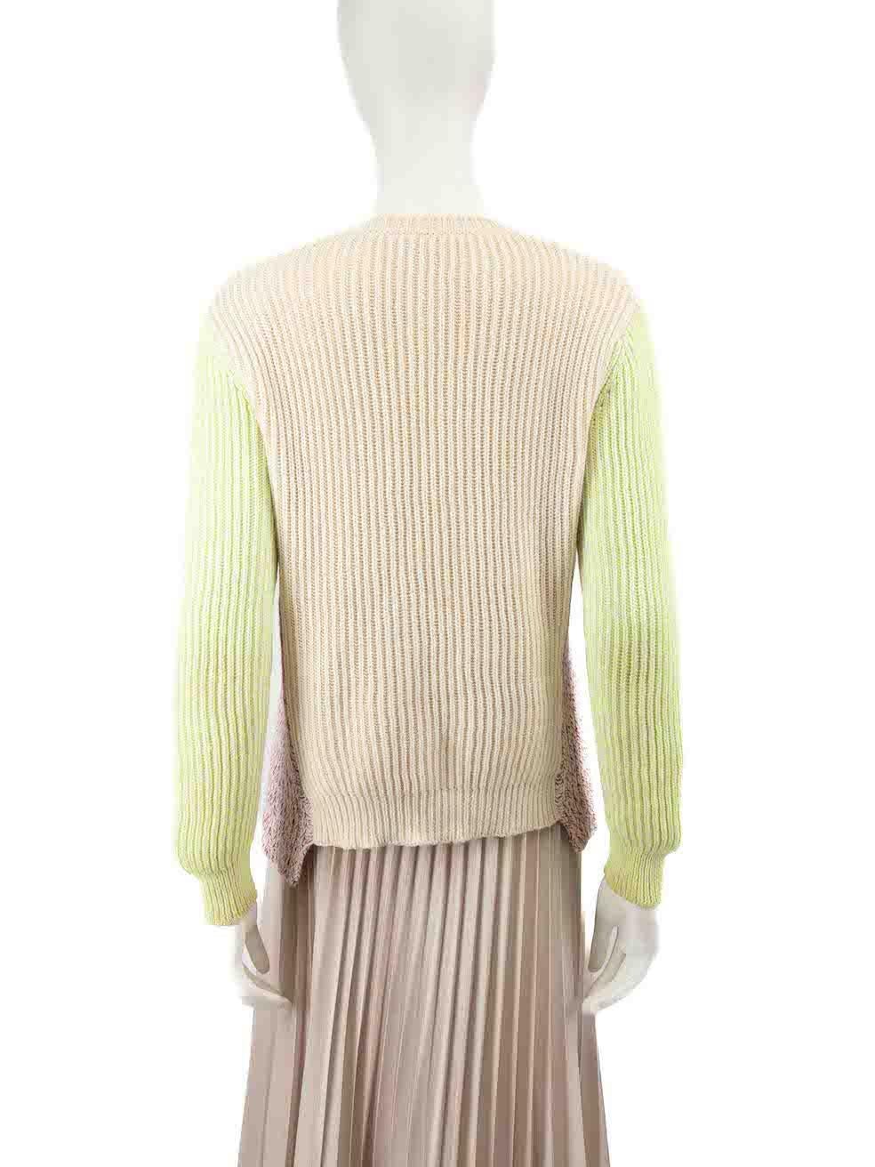 Stella McCartney Neon Colour Block Knit Sweater Size XXS In Good Condition For Sale In London, GB