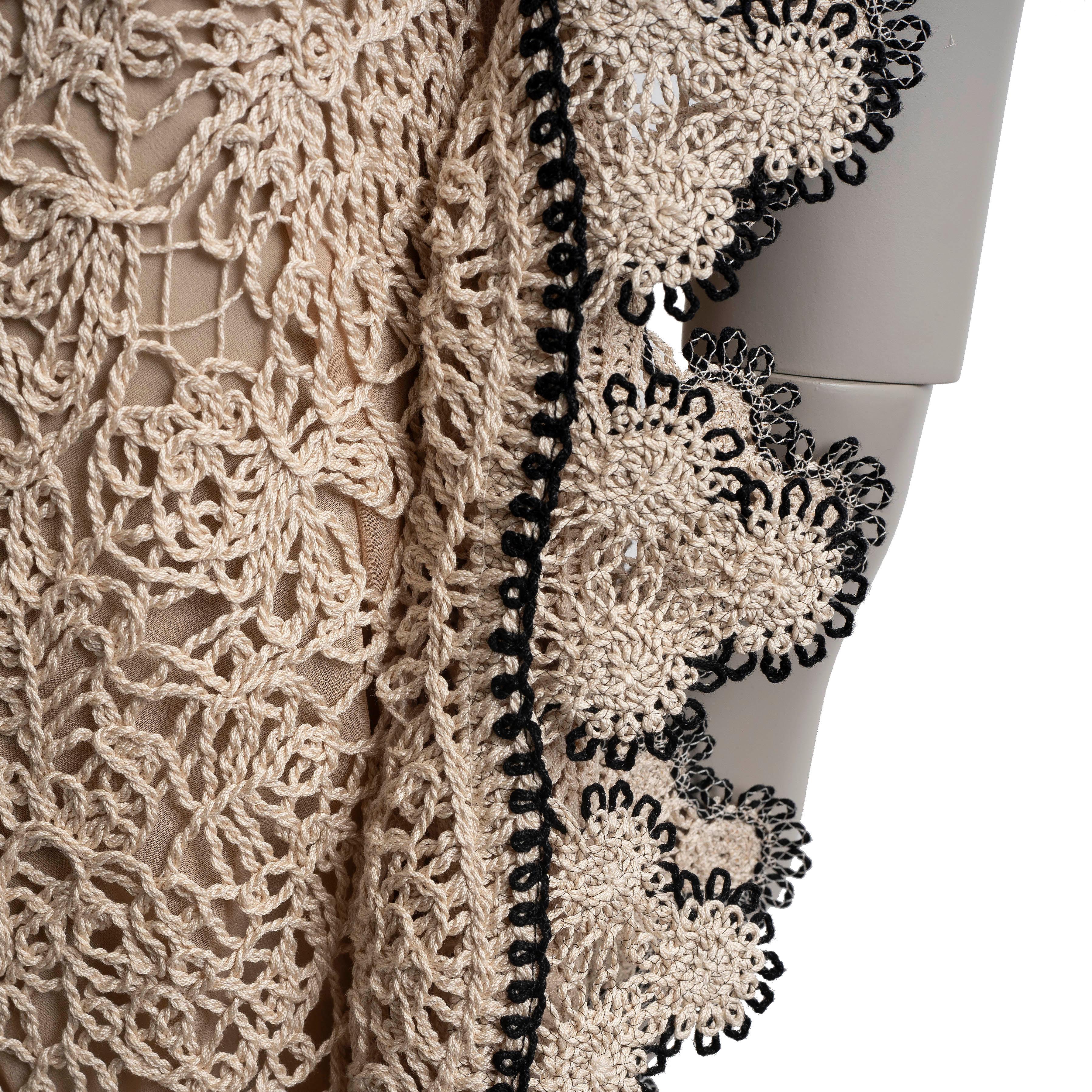STELLA MCCARTNEY nude cotton 2020 CROCHET LACE MIDI Dress S For Sale 1