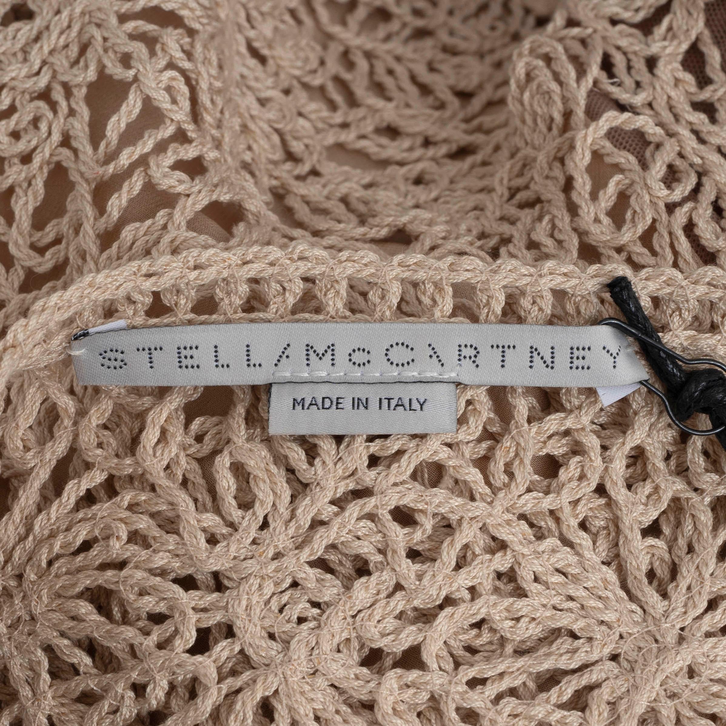 STELLA MCCARTNEY nude cotton 2020 CROCHET LACE MIDI Dress S For Sale 2