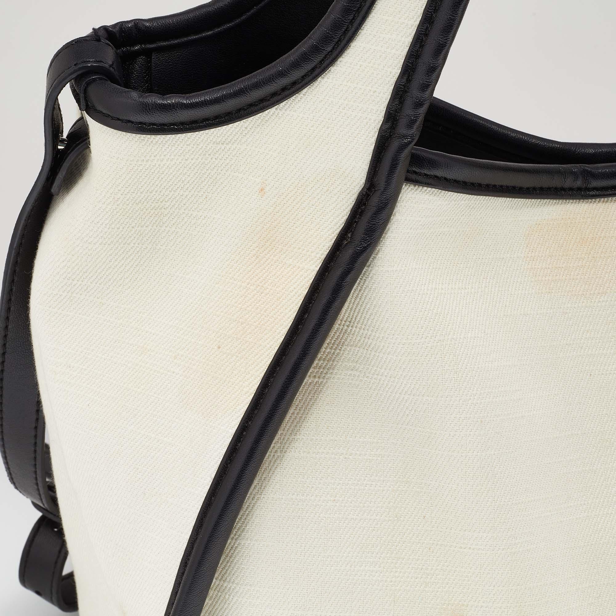 Stella McCartney Off White Canvas and Faux Leather Stella Logo Tote 8