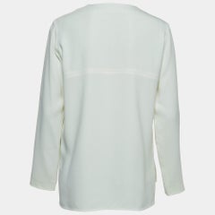 Stella McCartney Weiße langärmlige Bluse aus cremefarbenem Krepp S