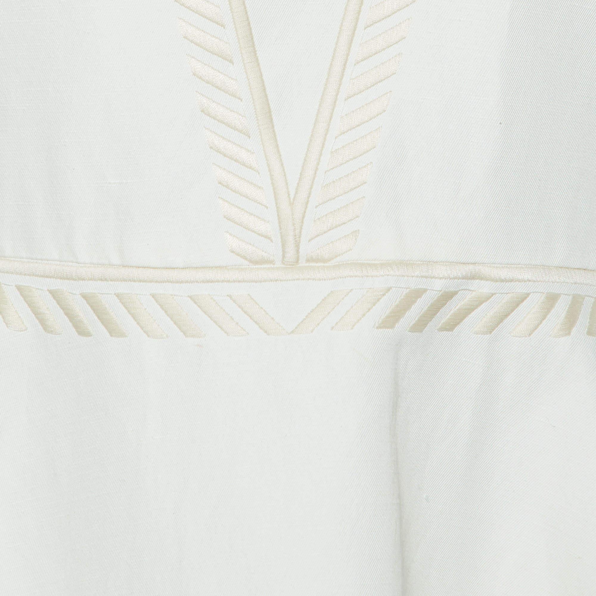 Gray Stella McCartney Off White Embroidered Cotton Blend Tunic S