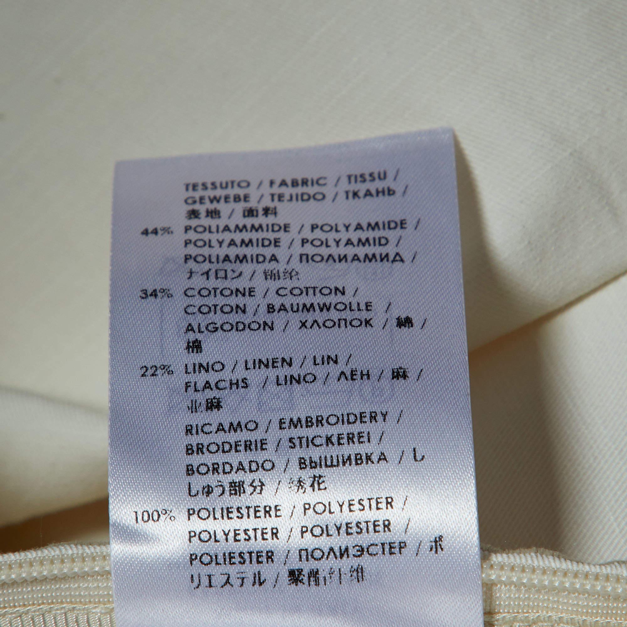 Stella McCartney Off White Embroidered Cotton Blend Tunic S 1