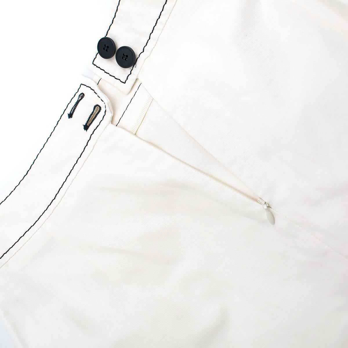 Gray Stella McCartney Off-white Ruffle Straight Skirt - Size US 4 For Sale