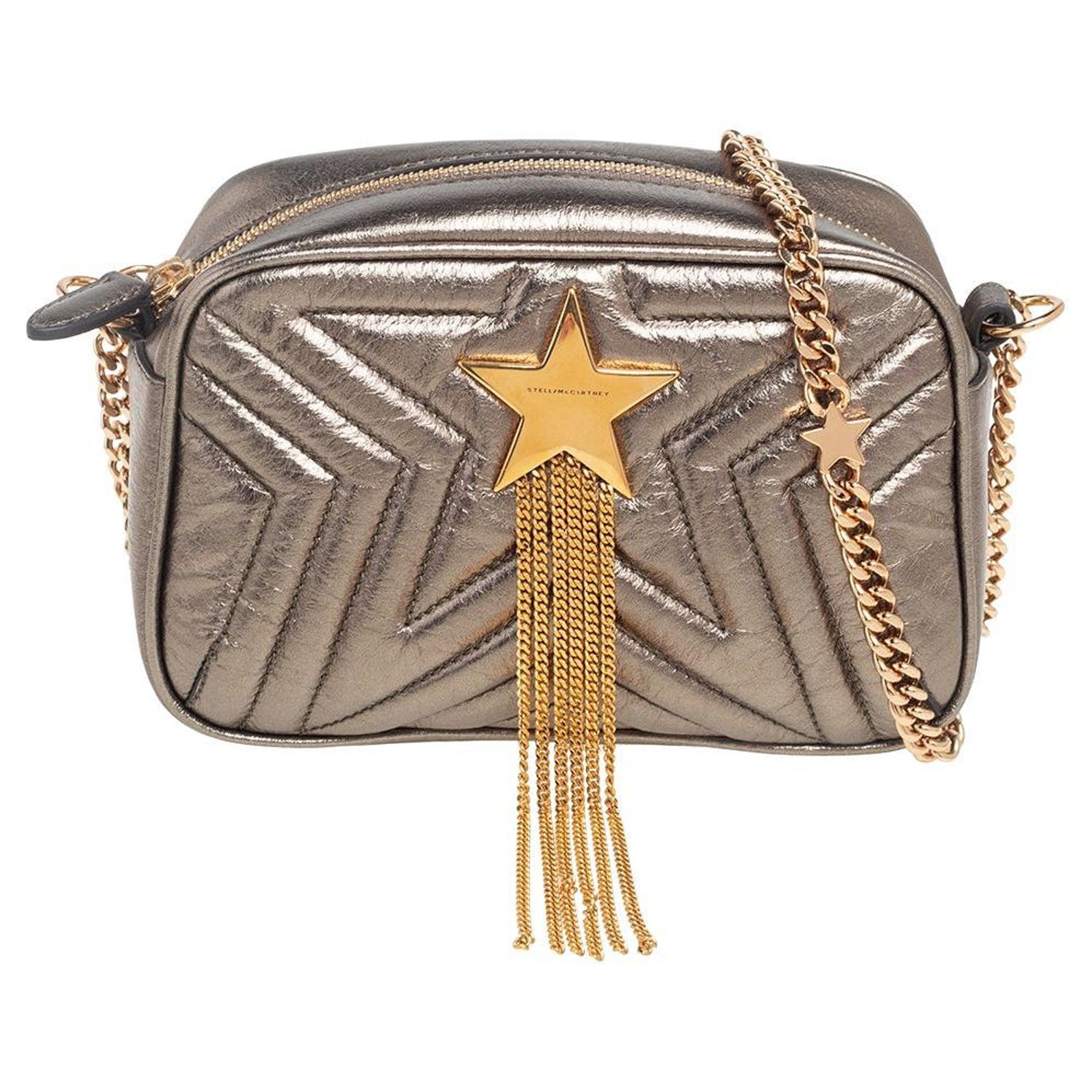 Stella McCartney Olive Green Quilted Faux Leather Stella Star Crossbody Bag  at 1stDibs