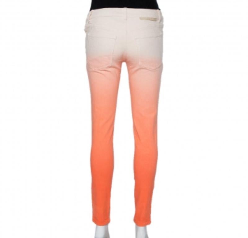 Stella McCartney Ombre Denim Zip Detail Jeans M In Good Condition For Sale In Dubai, Al Qouz 2