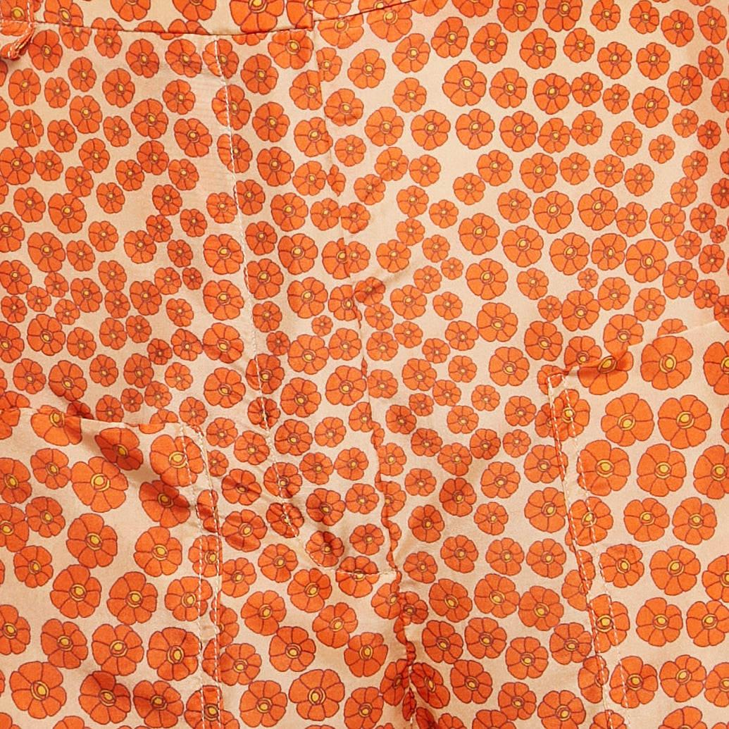 Arancia Stella McCartney - Pantaloni in seta con stampa floreale arancione S in vendita