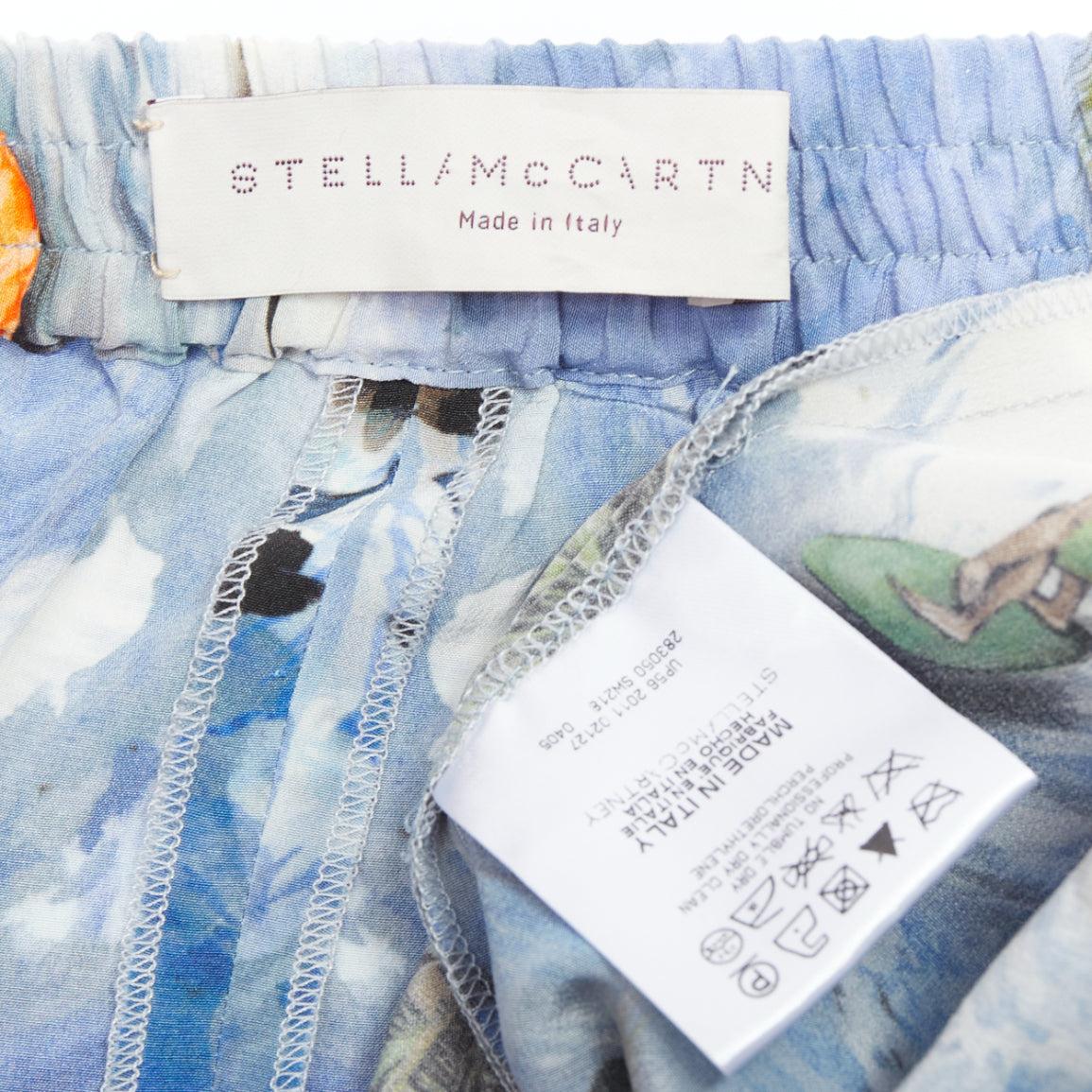 STELLA MCCARTNEY orange flower Hawaiian surfer print silk boxer shorts pant IT36 For Sale 3