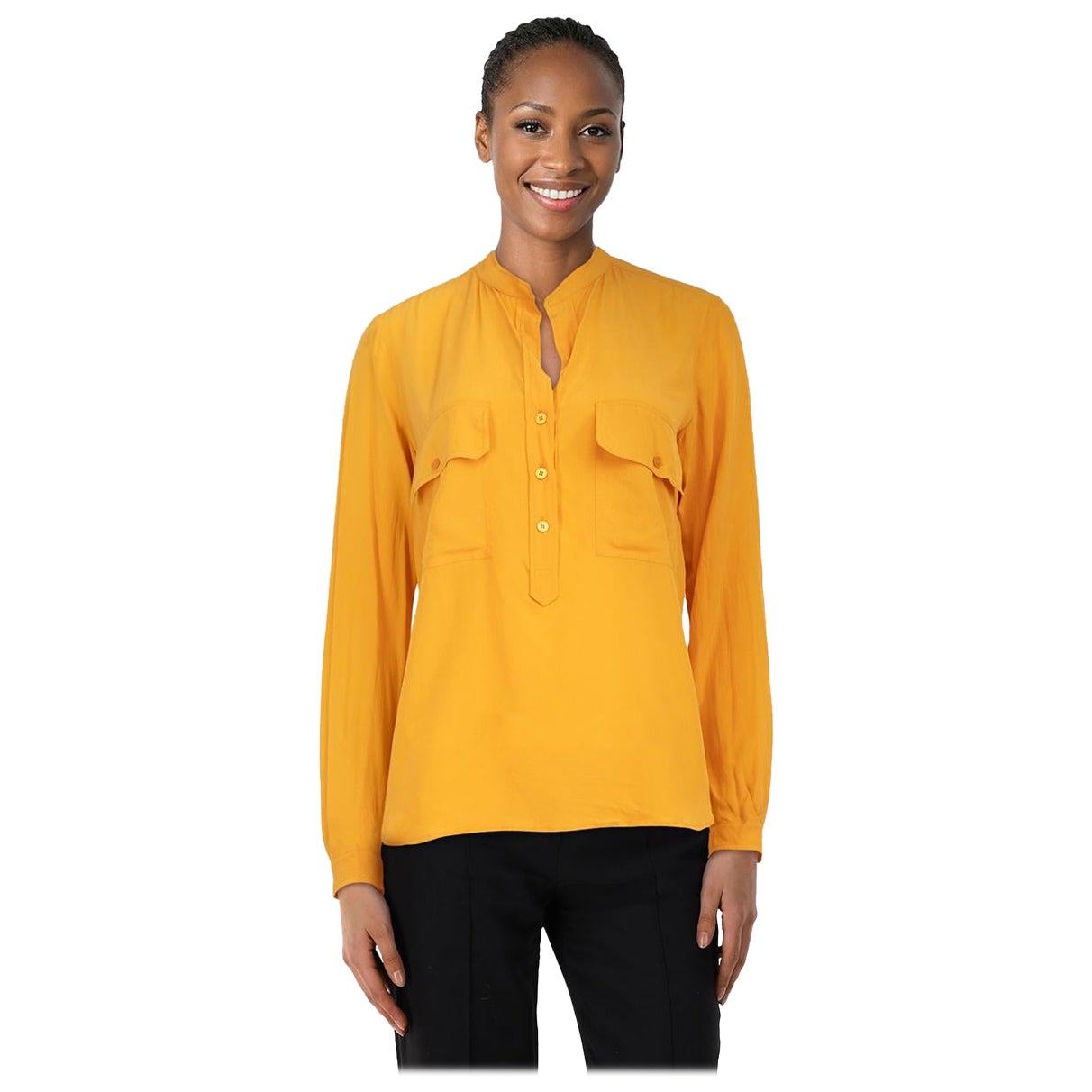 Stella McCartney Orange Long Sleeve Silk Blouse Size XS