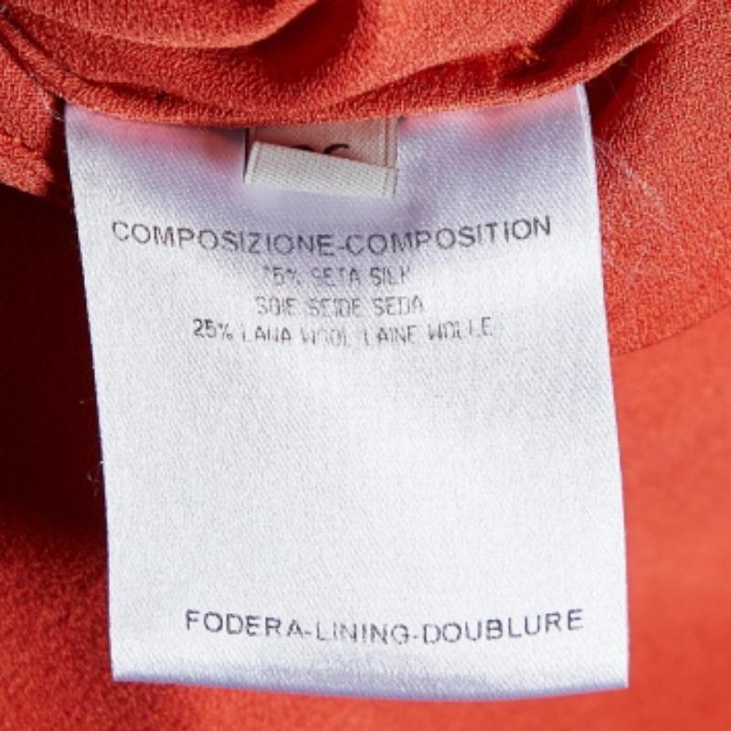 Stella McCartney Orange - Robe ceinturée à manches boutonnées en soie et laine XS Bon état - En vente à Dubai, Al Qouz 2
