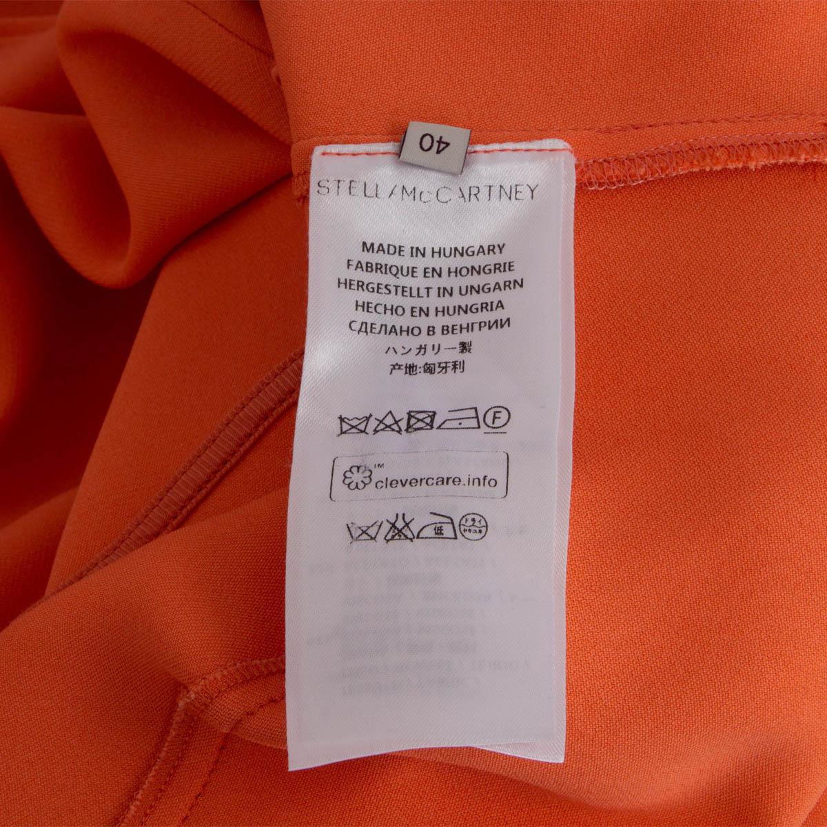 STELLA MCCARTNEY orange viscose 2016 CINTHYA Short Sleeve Dress 40 S In Excellent Condition For Sale In Zürich, CH