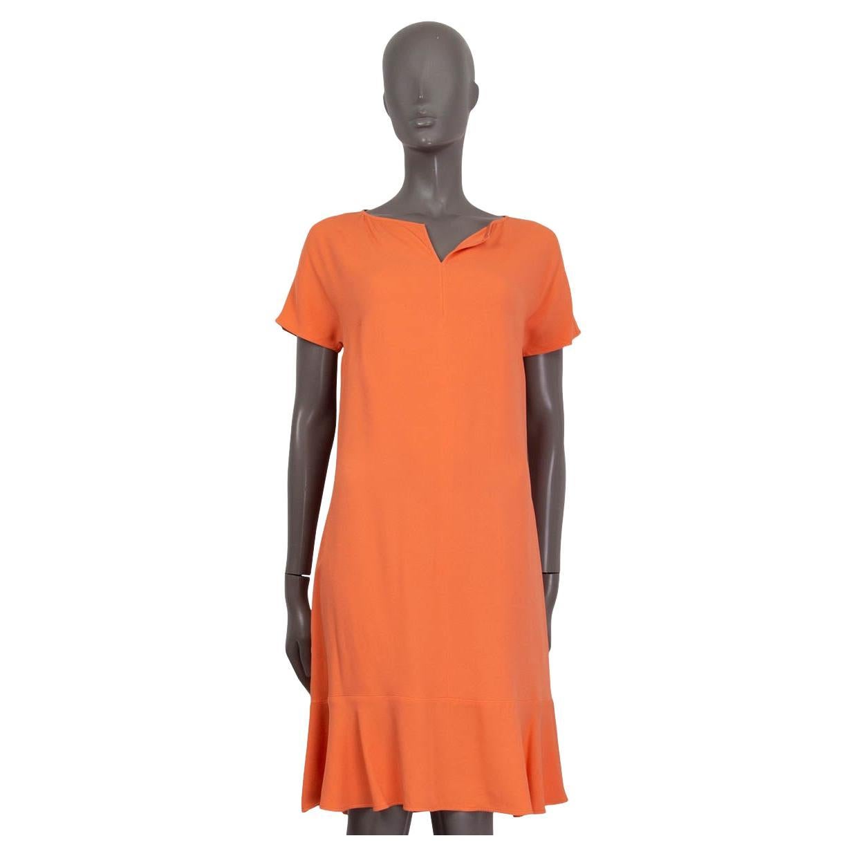 STELLA MCCARTNEY orange viscose 2016 CINTHYA Short Sleeve Dress 40 S For Sale