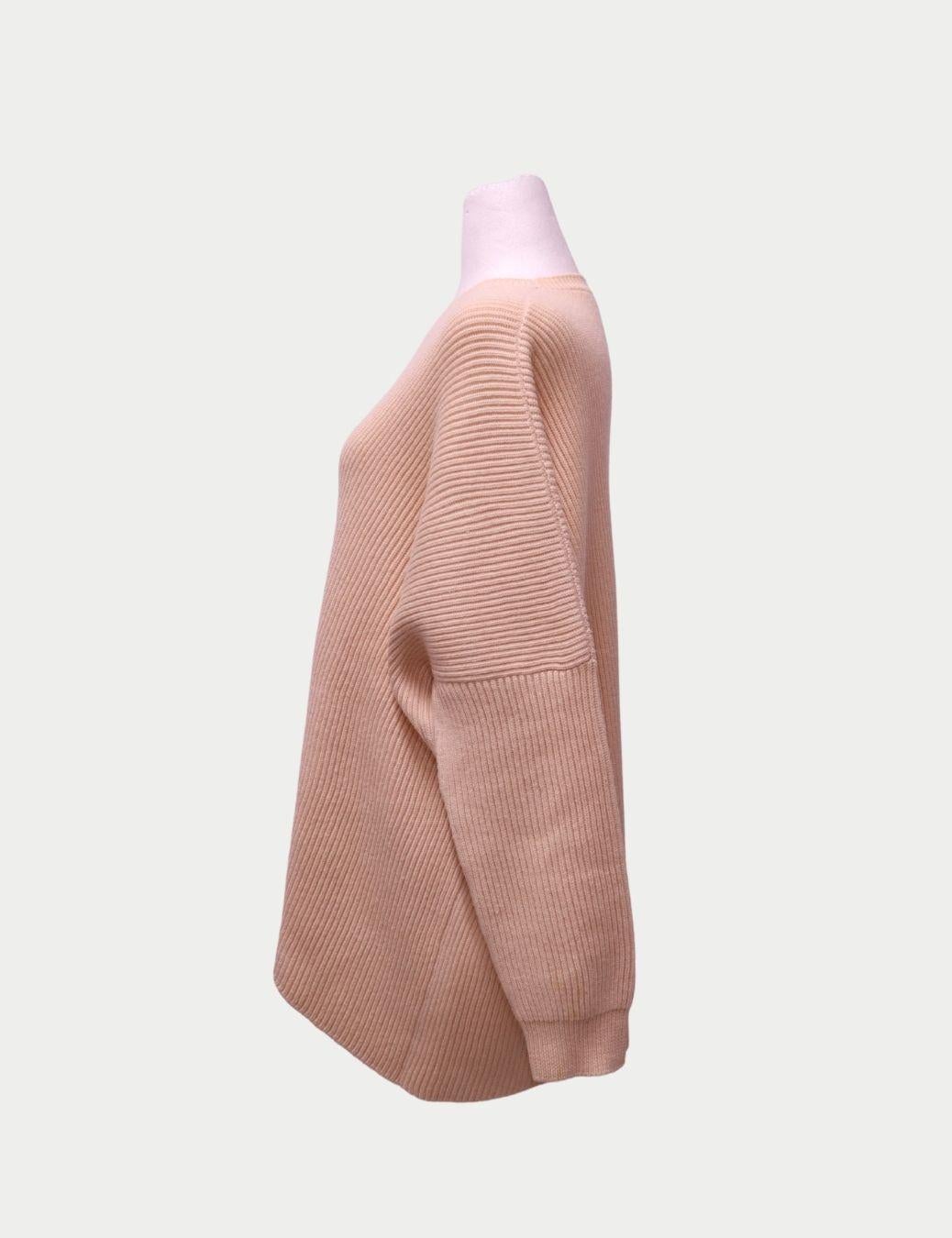 Beige Pull oversize en tricot côtelé Stella McCartney en beige - EU 38 en vente