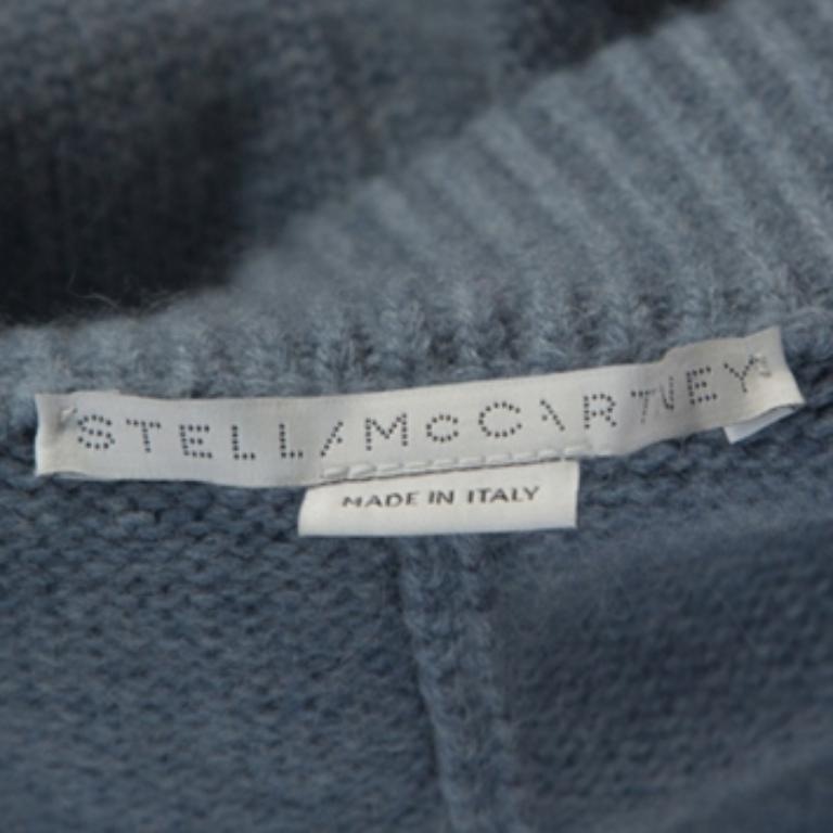Stella McCartney - Pantalon à chevilles à entrejambe en laine bleu pâle S en vente 1