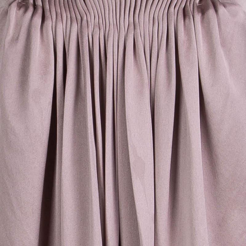Women's Stella McCartney Pale Pink Silk Pleated Strapless Dress S For Sale