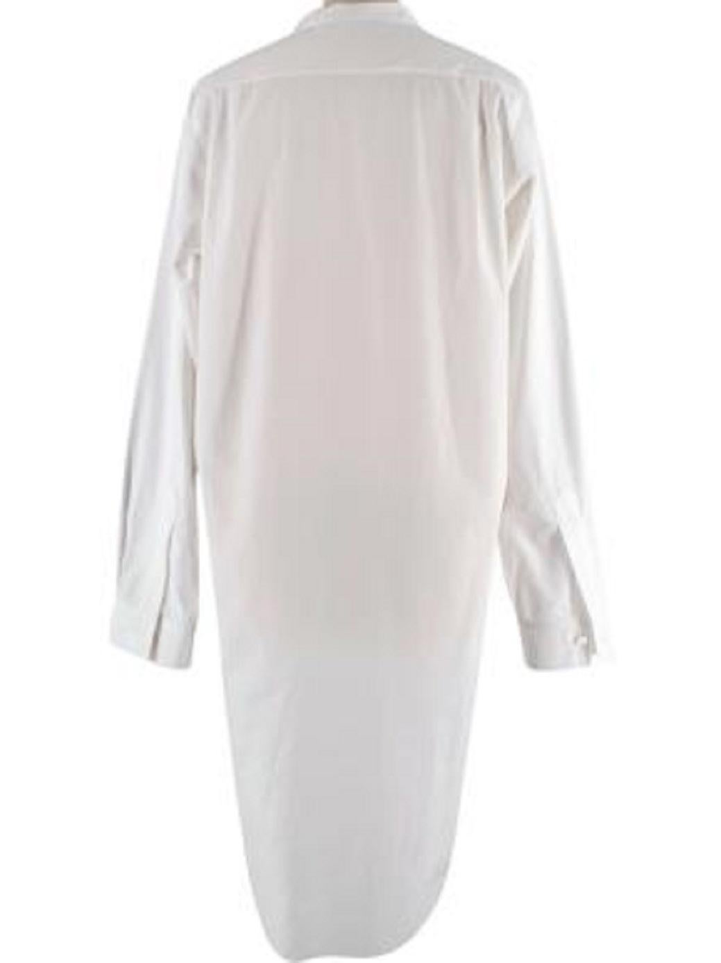 Stella McCartney Palm Tree Embroidered White Long Shirt Dress In Excellent Condition For Sale In London, GB