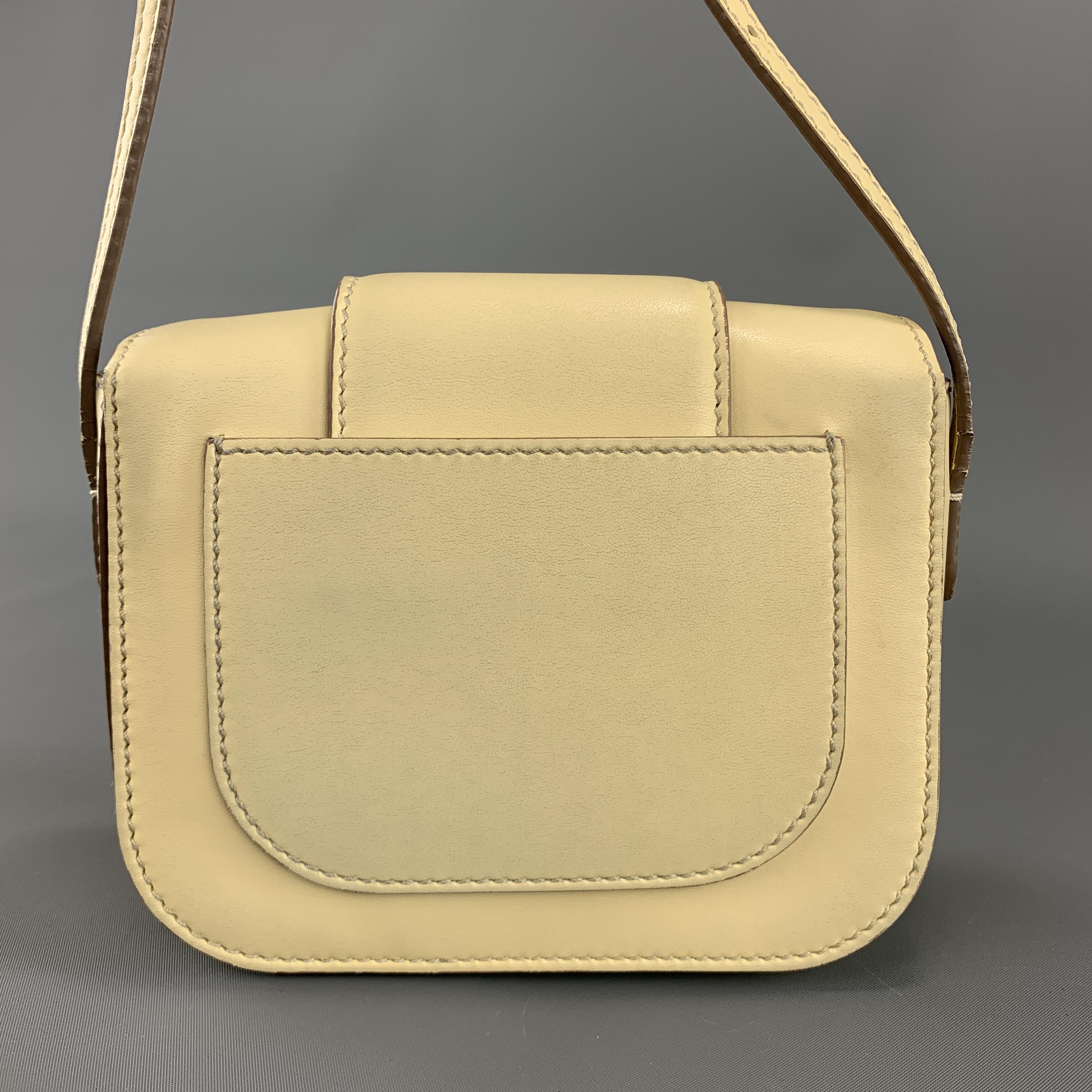 Beige STELLA McCARTNEY Pastel Yellow Faux Leather Oversized Buckle CIEL Bag