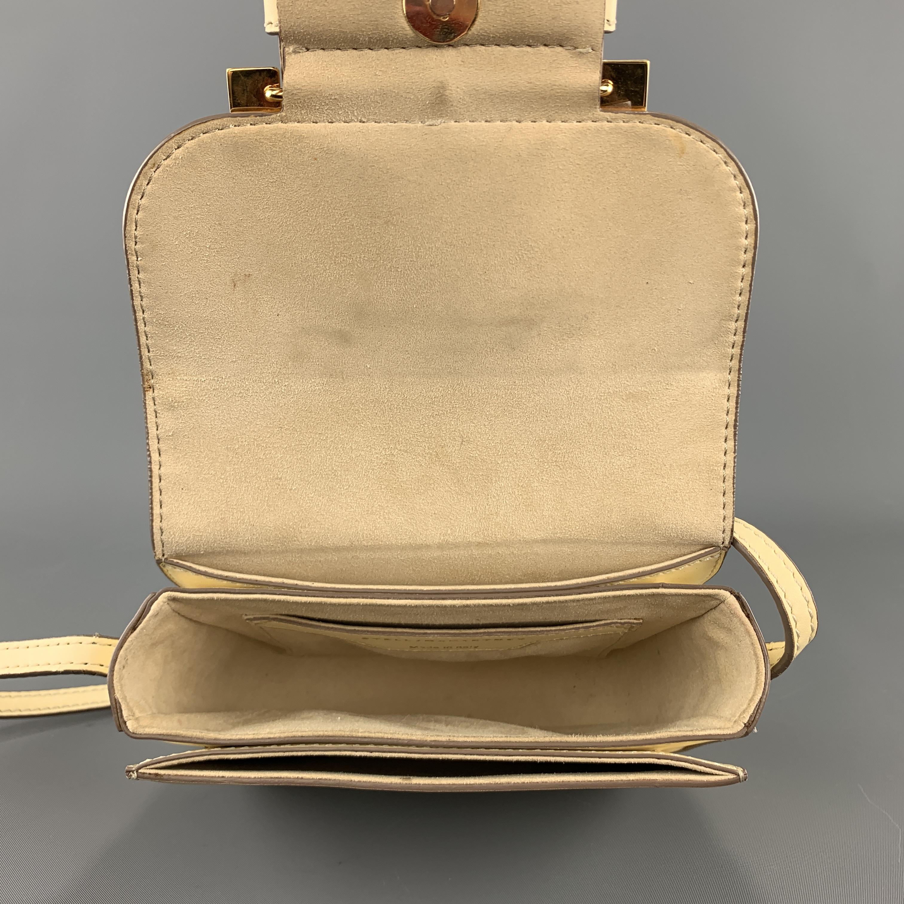 STELLA McCARTNEY Pastel Yellow Faux Leather Oversized Buckle CIEL Bag 2