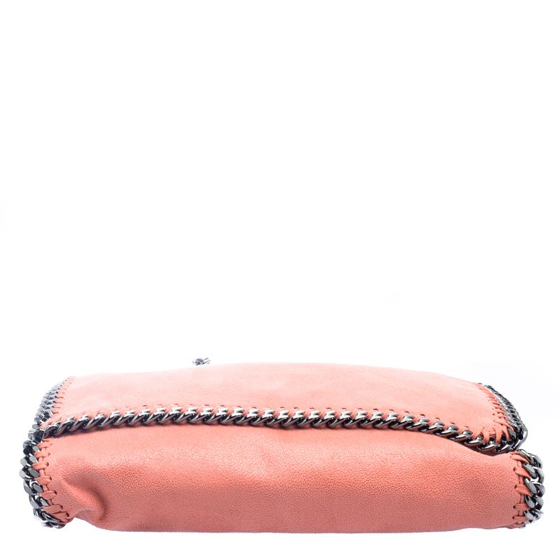 Stella McCartney Peach Faux Leather Falabella Shoulder Bag In Good Condition In Dubai, Al Qouz 2