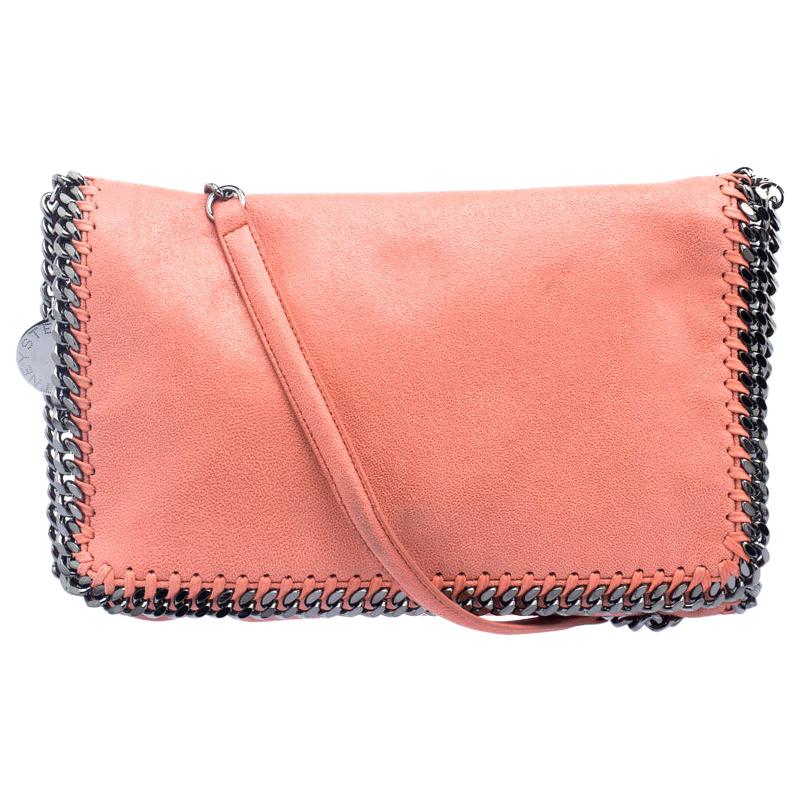 Stella McCartney Peach Faux Leather Falabella Shoulder Bag For Sale at ...