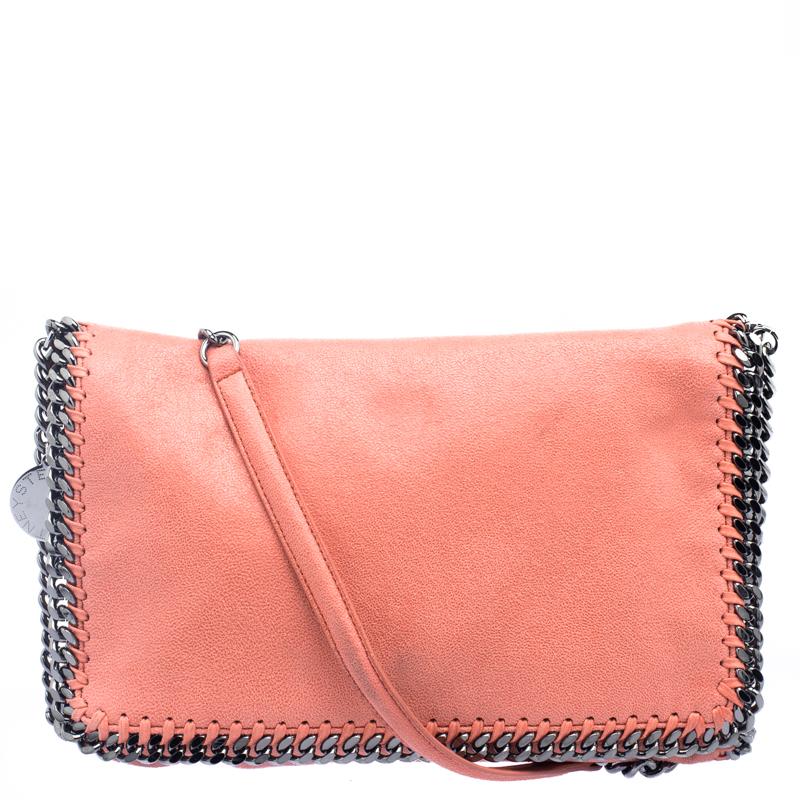 Stella McCartney Peach Faux Leather Falabella Shoulder Bag