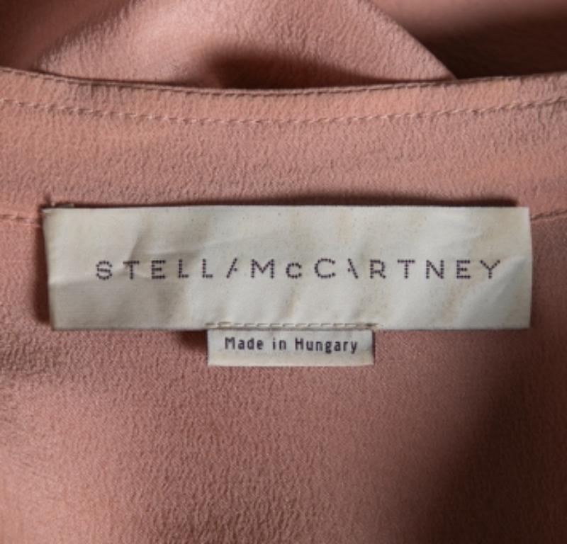 Stella McCartney Blusa de seda melocotón con bolsillo L en venta 3