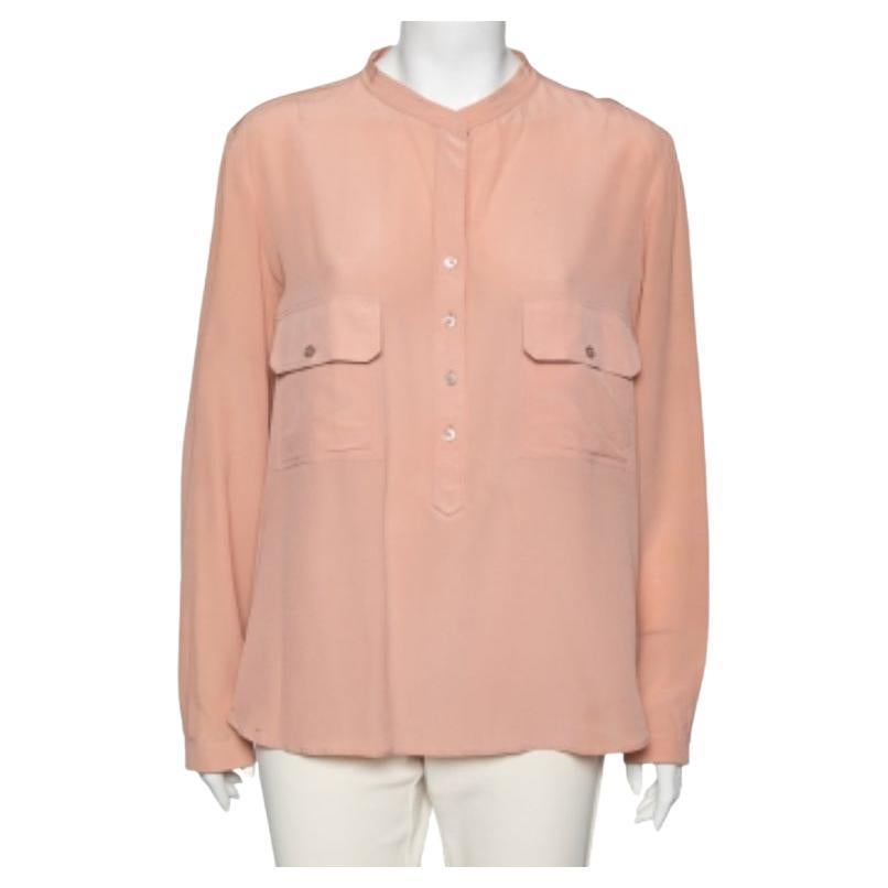 Stella McCartney Blusa de seda melocotón con bolsillo L